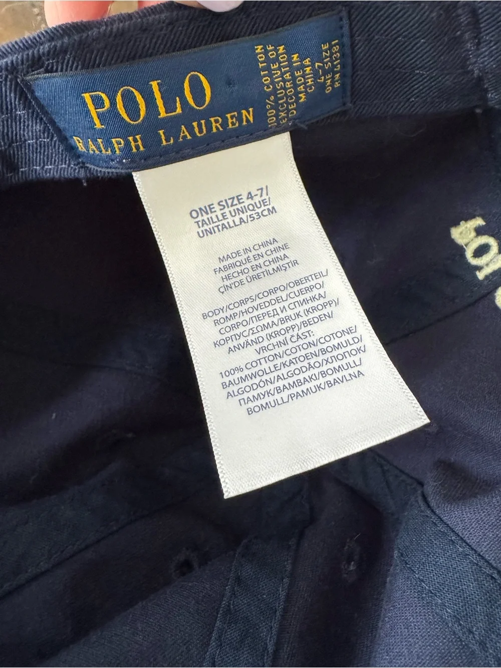 Polo by Ralph Lauren Navy Blue Cotton Polo Pony Baseball Cap